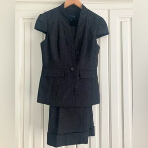 3 Piece Banana‎ Republic Black Sparkly Business Martin Fit Pant and Skirt Set 2